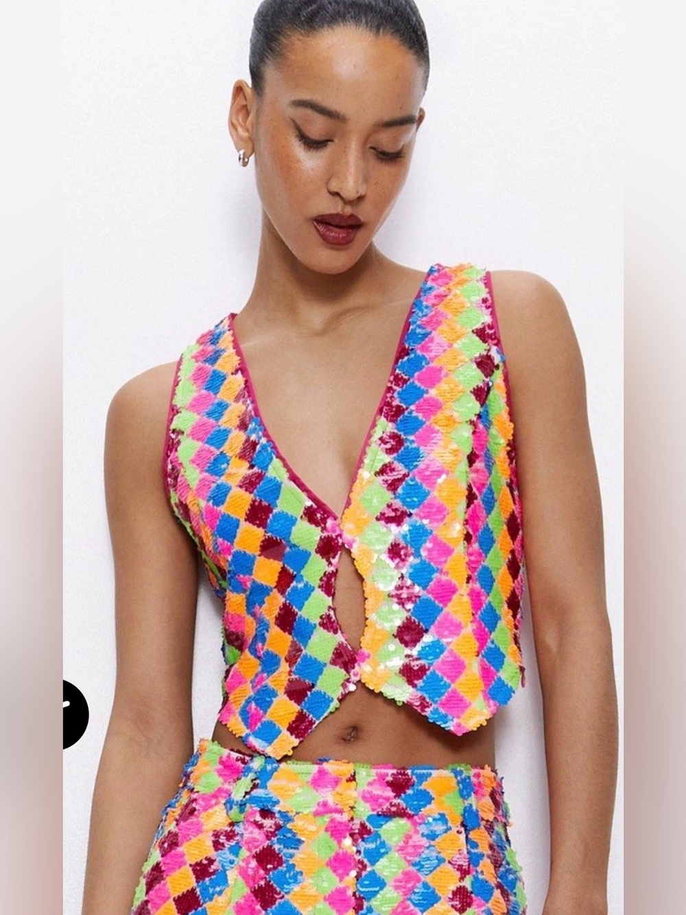 NWT Nasty Gal Premium Diamond Sequin Vest